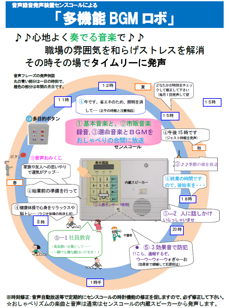 センスコール：多機能ＢＧＭロボ