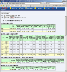 就業・出退勤管理システム：タイム・ワークス　変形労働時間外計算オプション